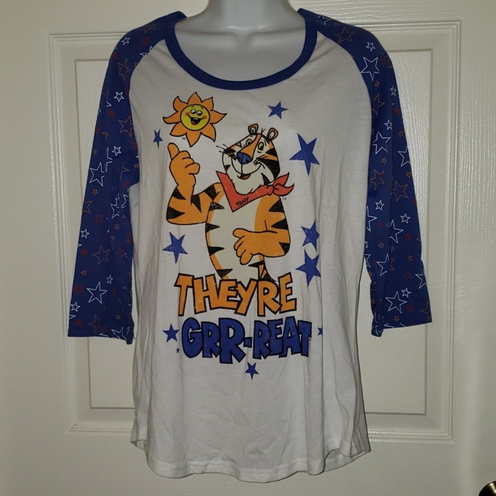 Tony the Tiger Baseball Raglan Top w Stars